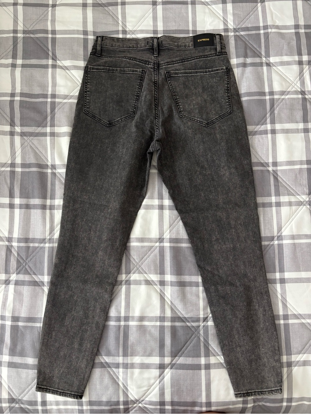 Express High-Rise Charcoal Black Wash Jeans